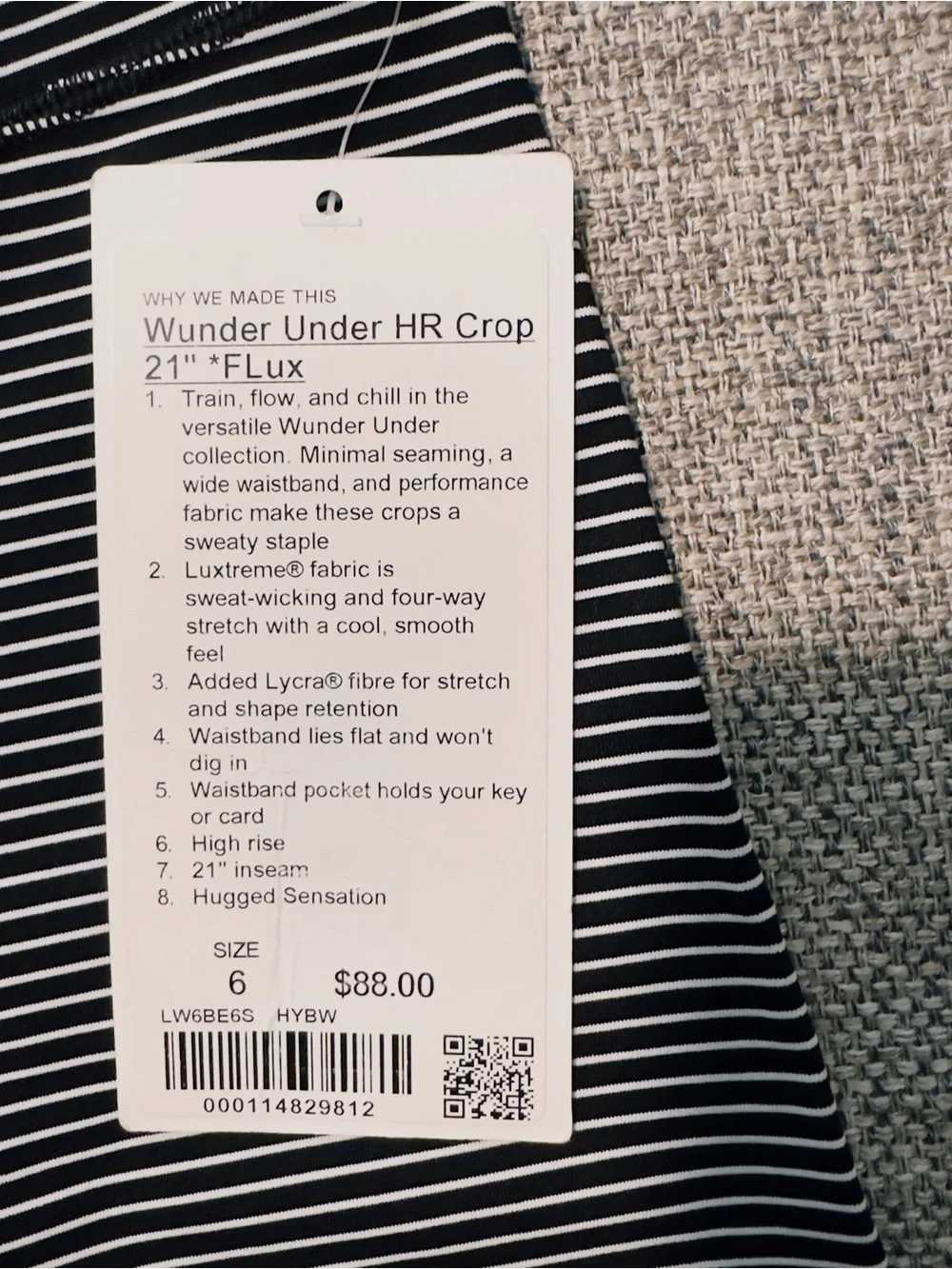 NWT Lululemon Wunder Under HR Crop 21